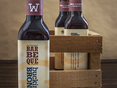 Westbound BBQ Bottles barbecue barbeque bottles branding graphic design old west packaging restaurant rough rugged western wild west