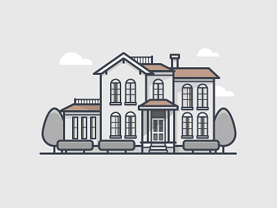 Highland Park Historical Society clouds daily challenge home house icon outline tree vector