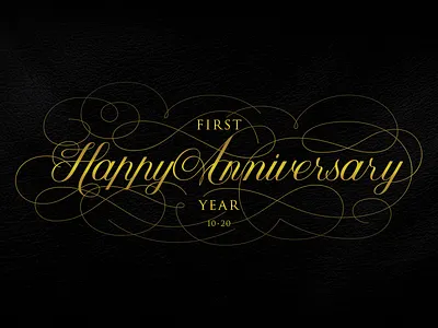 Happy Anniversary anniversary calligraphy cursive fluorishes lettering type typeface