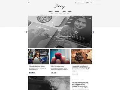 Jenny - Tumblr Theme ( W I P ) blog design grid minimal nav post slider theme tumblr tumblr theme ui web