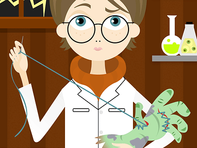 Drawlloween: Frankenstein drawlloween frankenstein halloween illustration science scientist