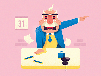 Fired! angry boss coffee illustration vector work