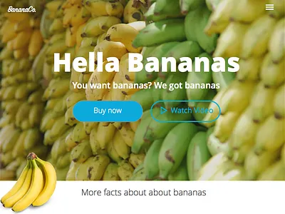 Landing Page - DailyUI 003 bananas daily ui dailyui landing page splash page