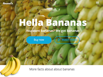 Landing Page - DailyUI 003 bananas daily ui dailyui landing page splash page