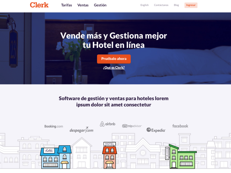 Clerk, Portal Institucional clerk hotel management ux