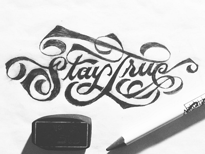 Stay custom drawn hand lettering sketch type typography