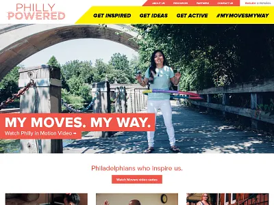 Philly Powered campaign clean design flat indesign logo moves philly photoshop simple vector website