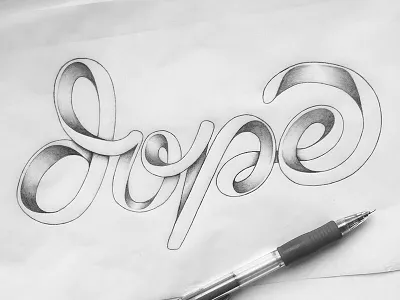 Dope dope hand drawn hand lettering lettering ligature shading type typography