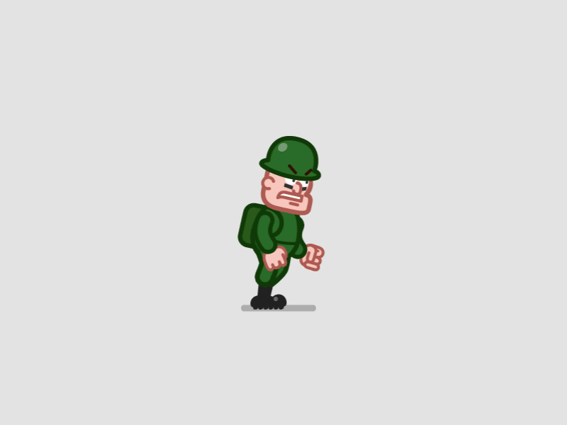 BAZOOKA animation bazooka cycle gif illustration illustrator run soldier