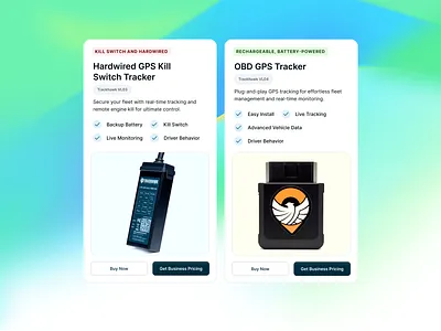 Product Cards for GPS Trackers app b2b clean design gps minimal product ui web