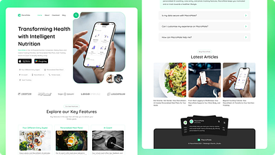 Nutrition Ai App Landing page ai app landing page health landing page saas ux design