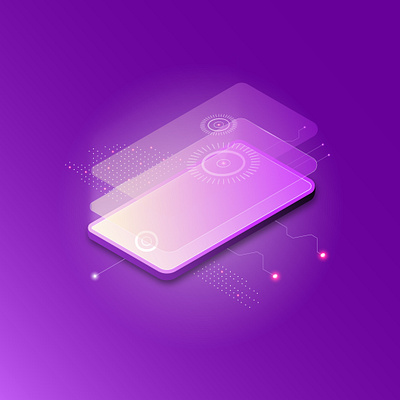 Technology graphic design purple ui