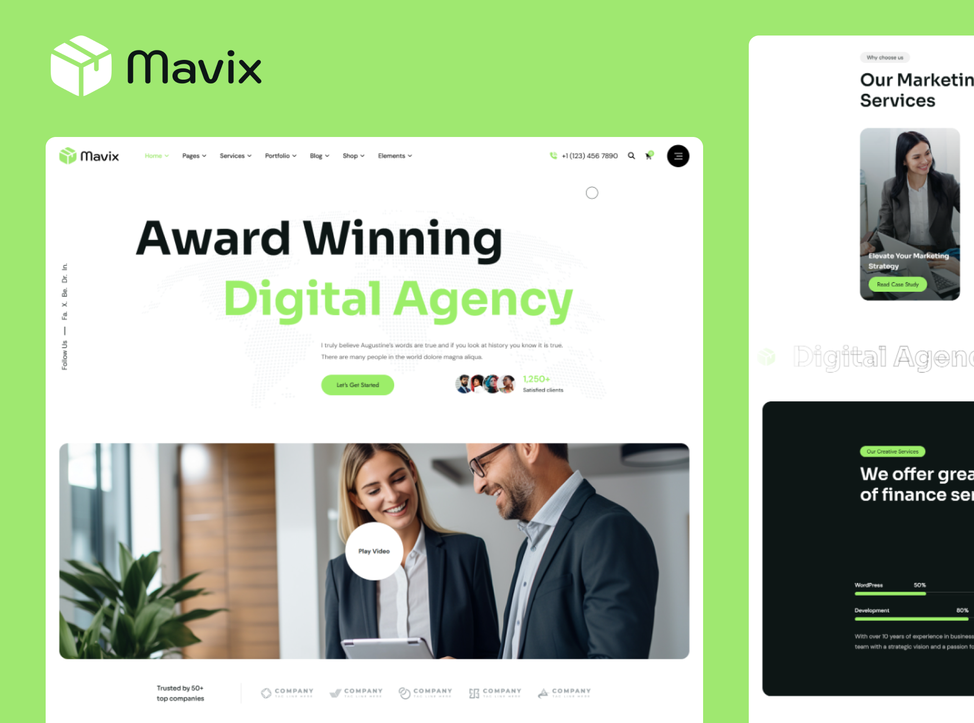 Mavix - Business Marketing HTML5 Template agency analytics bootstrap 5 branding business consulting corporate creative digital finance financial services investment marketing responsive startup