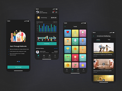 Referral Mobile App UI app design membership mobile app refer earn referral referral app referral mobile app ui ui design uiux uiux design user interface