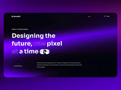 Personal UI&UX Portfolio Interactive Website 3d case case studies design glass gradient interaction landing page motion portfolio site spline ui ux web