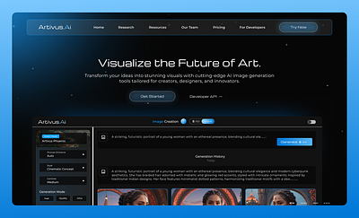 AI Image Generation Website ui ux website