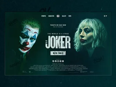 Joker 2 : Website Design dark design dc website en entertainment joker joker 2 joker fan art joker movie joker website movie app movie website promo website promotional landing page todd phillips ui design xjoaquin phoenix