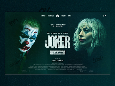 Joker 2 : Website Design dark design dc website en entertainment joker joker 2 joker fan art joker movie joker website movie app movie website promo website promotional landing page todd phillips ui design xjoaquin phoenix