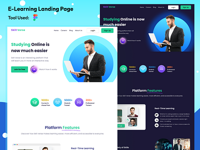 Skillverse E-Learning Platfor : Landing Page design landing page ui ux web design