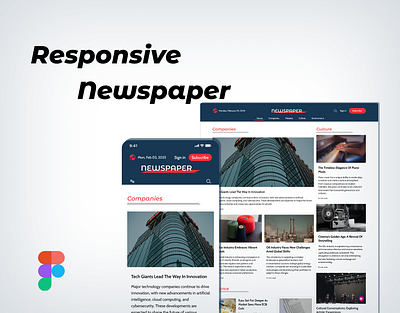 Responsive Newspaper figma responsive design ui designer uidesign user interface design user interface designer visual design visual designer