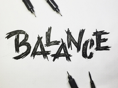 Balance balance lettering movement rough texture type