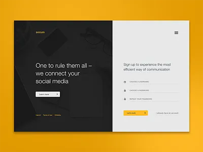 Sign Up page challenge dailyui design landing page layout minimal sign up ui user interface ux web website