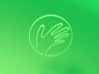 Solutions ID logo for Simplex branding circle green volume hand identity logo logotype recognising render simplex