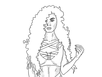 Curly adobe draw black and white dibujo draw drawn illustration lines vector veziel