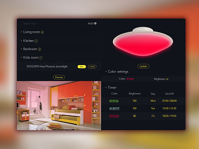 Day 039 - Philips Hue Control Panel control design hue interface lamp panel philips timer userinterface ux
