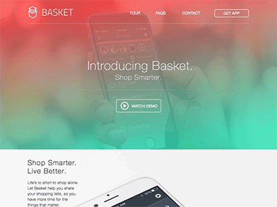 Basket Website app apple basket dark ui ux website