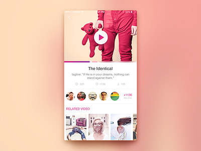 Day001-Video app app chiho cinema clean flat ios player ui ux video