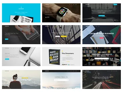 Diamond agency app book business clean creative elegant html5 landing simple template website