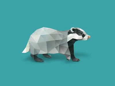 Badger. animals badger badgers cute animals low poly low polygon photoshop photoshop cc racoon vector vector art