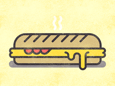 Hot sub cheese food lunch sandwich sub vector