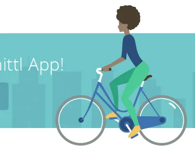 illustration - ridin' bike bike green person turquoise woman