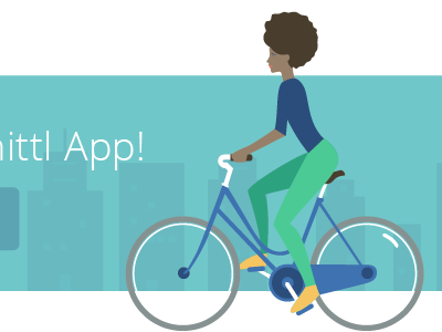 illustration - ridin' bike bike green person turquoise woman