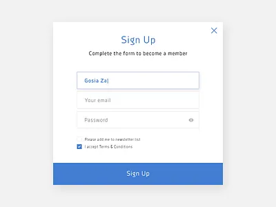 001 Signup blue dailyui day1 form minimalistic sign up signup simple ui
