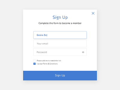 001 Signup blue dailyui day1 form minimalistic sign up signup simple ui