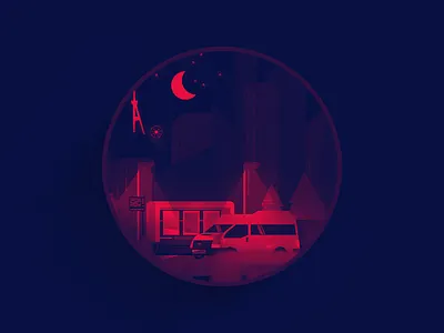 Bus Stop bus bus stop city georgia grunge icon illustration night station street lights tbilisi