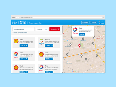 Mazote ux/ui bleu casablanca gas maroc red search ui ux webdesign