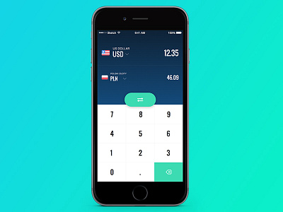 Calculator - Daily UI #004 004 app calculator currenctt dailyui flat ios ui