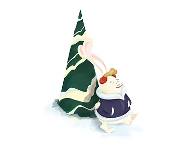 Christmas Rabbit brushes christmas cute ears illustration love photoshop rabbit warm winter