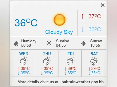 Weather Popup gray popup ui weather