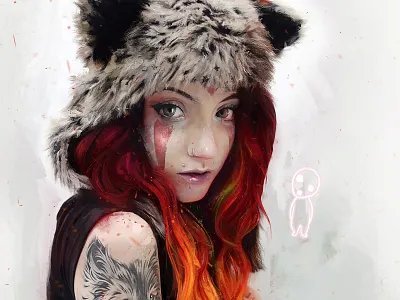 Mononoke digital painting drawing fantasy ghibli illustration painting portrait princess mononoke tattoo