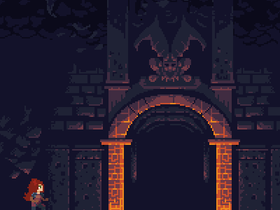 Demon's Temple Tile Set pixel art