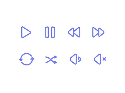 Player Icons – WIP icons music player sketch