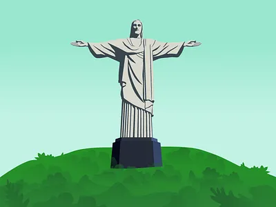 Cristo Redentor brazil christ the redeemer cristo redentor icon design illustration morro rio de janeiro statue vector design