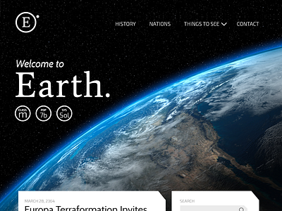 Earth's Landing Page dailyui earth landing page star trek