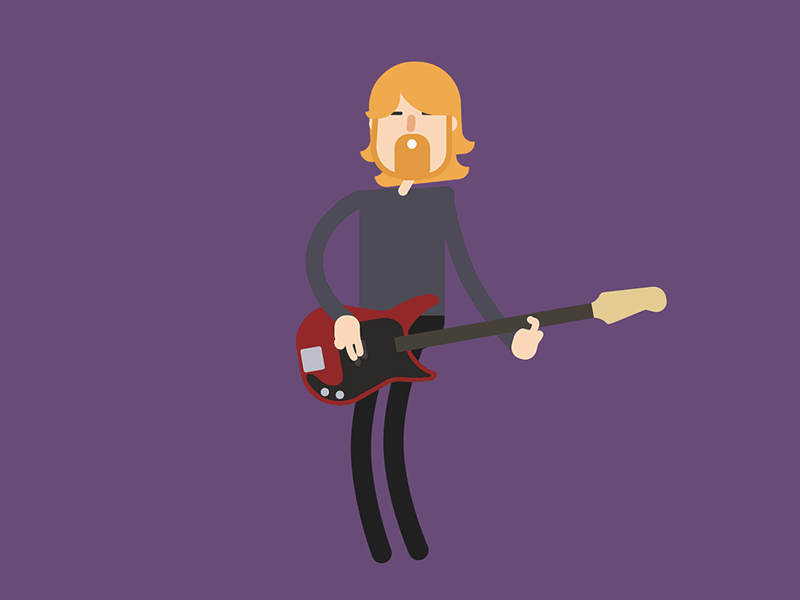 Bass Player animation bass character gif music rock rubberhose