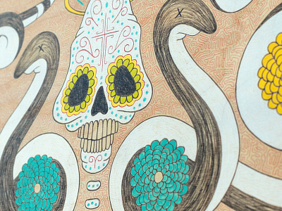 Day of the Dead (detail) day of the dead dia de los muertos flowers louisville pattern pencil prisma color robby davis skull snakes sugar skull symmetry